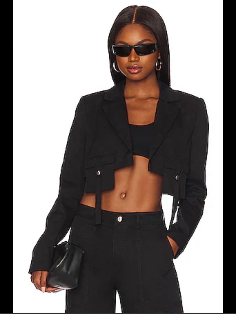 Cropped Black Women's Blazer Jacket - Modern Tailored Crop